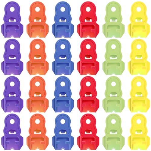 Manual Easy Can Opener Beverage Protector, 24 Pack Colorful Soda Beer Can Opener, Beverage Can Cover Protector, Can Tab Opener for Coke, Beer, Soda, Aluminum Beverage