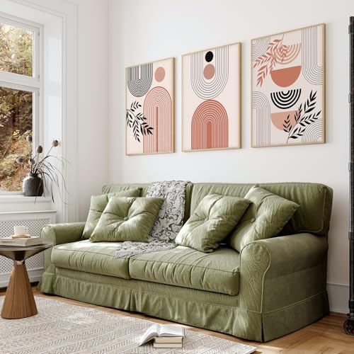 Image of BANGERZ Wall Art Painting Boho Artwork Living Room and Bedroom Frames Decor, Office and Framed Hotel Decoration Big Size Set of 3 (Artwork 4, 13x19 inch)