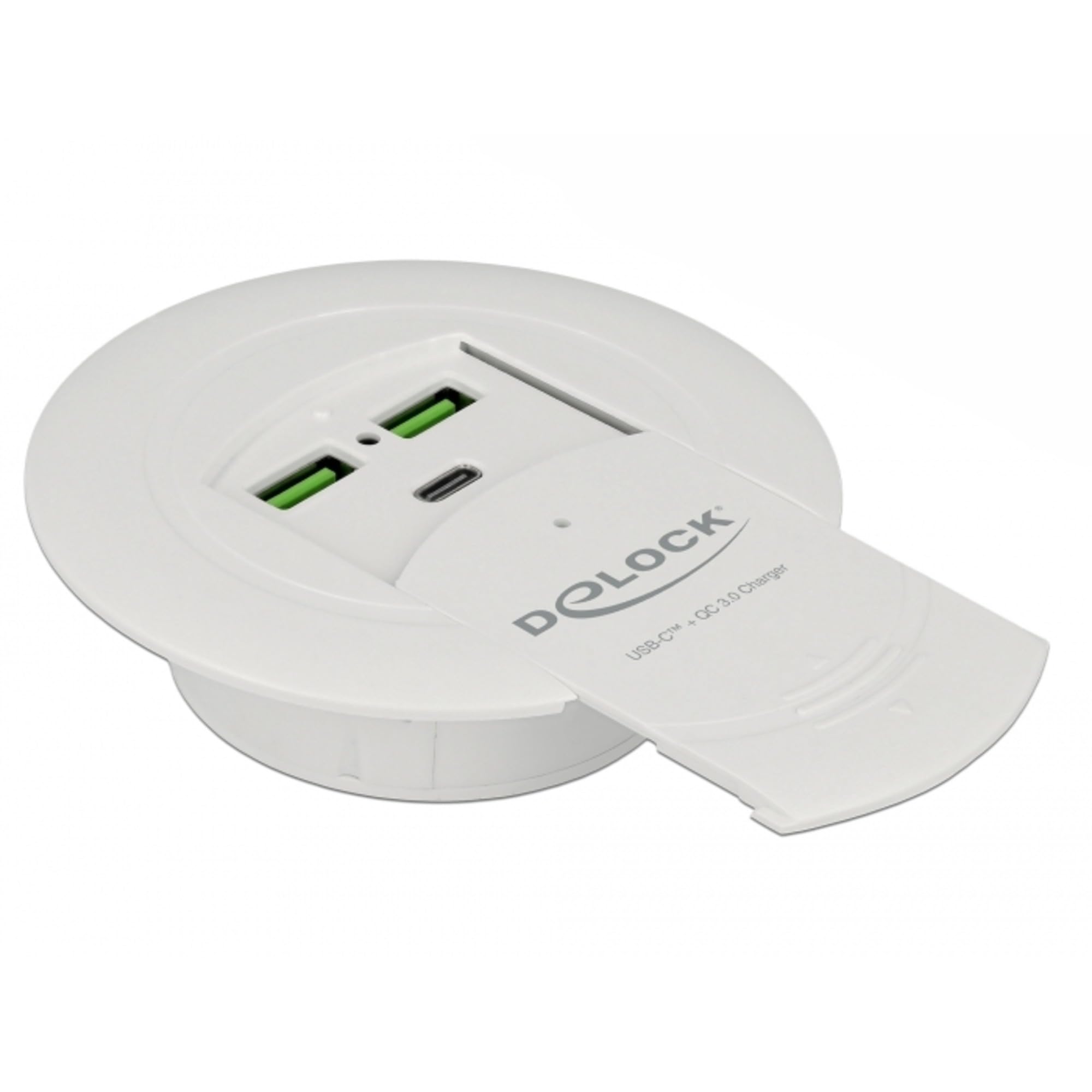 DELOCK CARGADOR USB TYPE-Câ„¢ PD 85 W + QUALCOMM QUICK CHARGE 3.0 PARA MONTAJE EN MESA