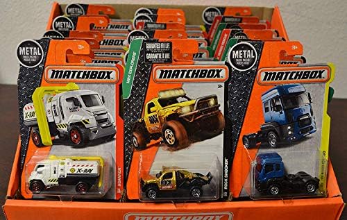 MBX Bundle a Collection of 24 Assorted Matchbox 1:64 Scale Collectible Die Cast Model Cars in a Display Case