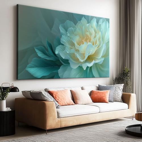 Tableau sur toile fleurs abstraites 100x75cm de décoration murale salon