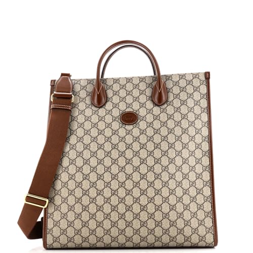 Gucci, Pre-Loved Interlocking G Tote GG Coated Canvas Vertical, Brown