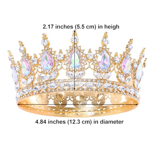 Feltent Queen Crown for Women Crystal Tiara for Girl Rhinestone Wedding Headband for Bride Hair Accessories for Costume Birthday Party Prom Gifts