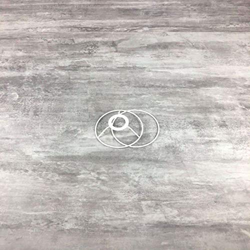 Petit Set d'Ossature Diamètre 10 cm pour abat-jour, Anneaux ronds Epoxy blanc, pour douille diam 28mm E14