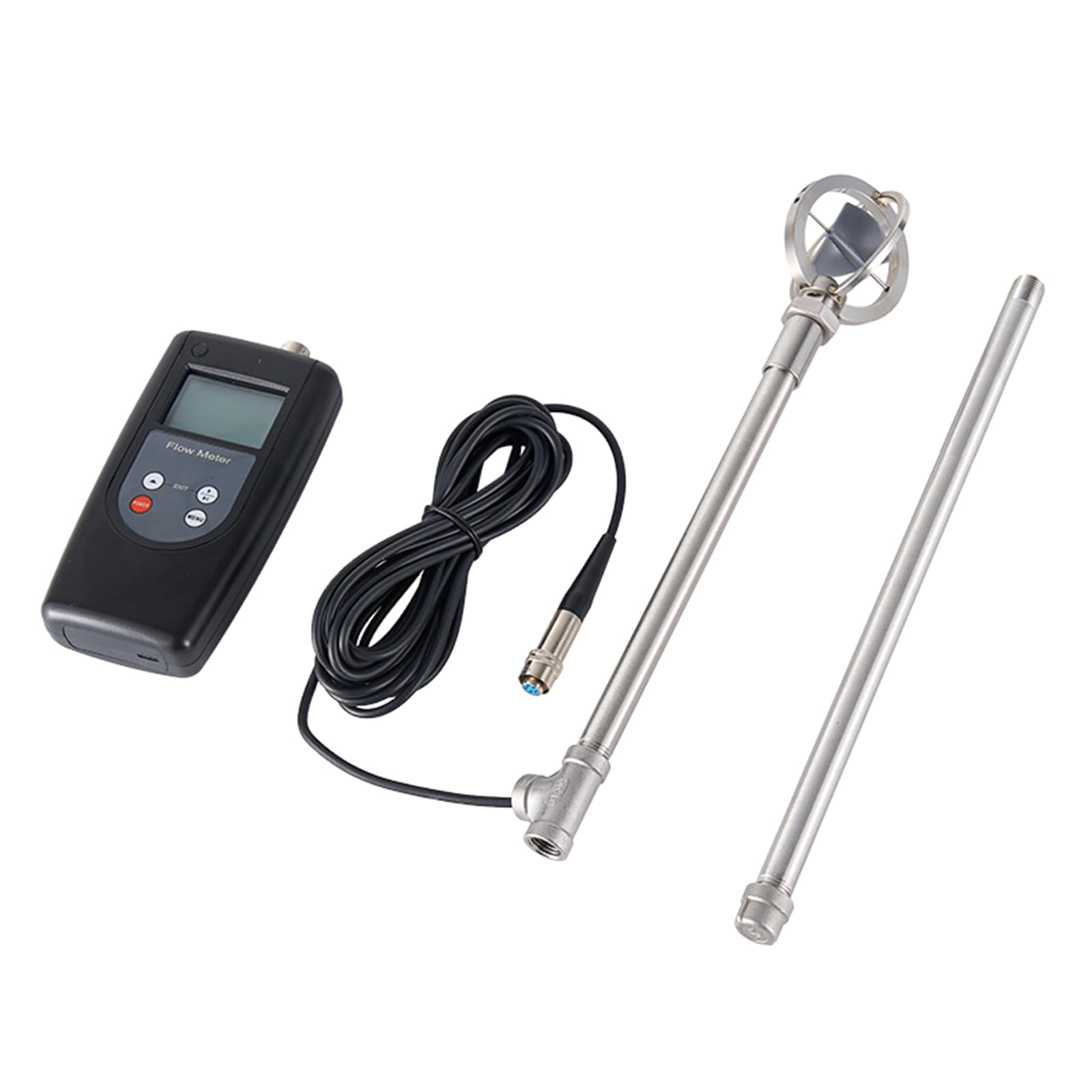 FM-100V5 Medidor de flujo de velocidad portátil Medidor de flujo de agua Rango de velocidad 0.01~5.00 m/s, rango de temperatura -10℃~50℃