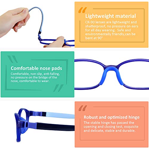 Image of VisionGlobal Blue Light Blocking Glasses for kids, Anti Eyestrain and Blurry, Computer Glasses, Anti Glare