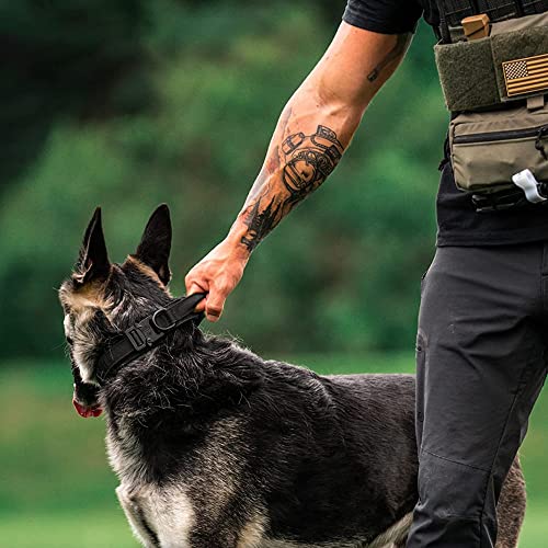 Queerelele Collier de Chien Rembourré Réglable Tactique avec Poignée de Commande pour Chiens Militaire de Taille Moyenne à Grandes, Entraînement (XL, Noir) – Image 4