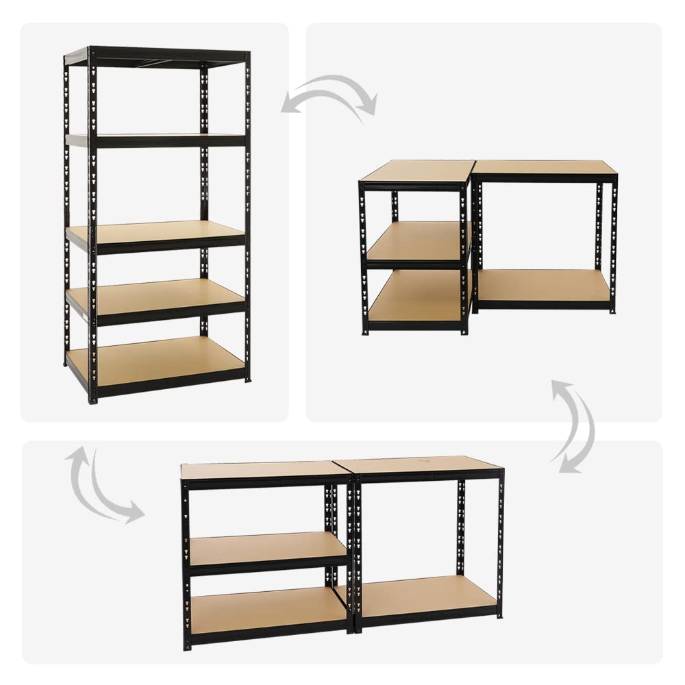 PROREGAL Étagère Charge Lourde Tiger | HxLxP 180x100x60cm | 265kg par Niveau | Noir | Étagère Robuste de Garage, Atelier, Cave, sous-Sol, Stockage, Rangement, rayonnage