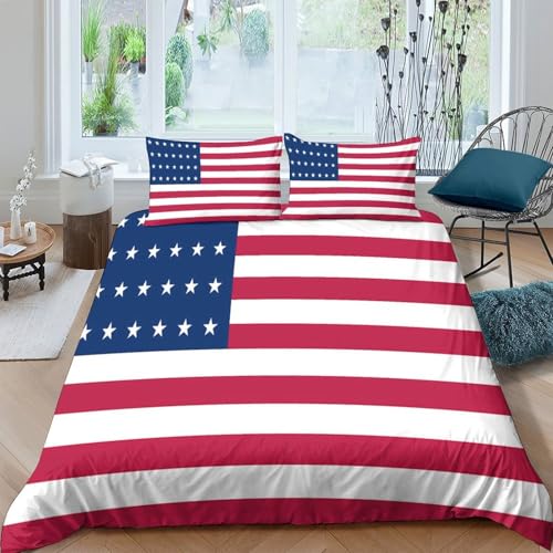 Housse de couette 135x200 drapeau américain lit simple ado confort - 4