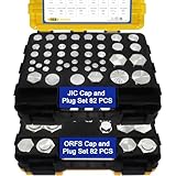 164pcs JIC and ORFS Master Industrial Hydraulic Cap and Plug, Hose Tube and Pipe Fitting Kit Cap and Plug Kit, Precision Threading in ORFS Sizes 4 6 8 10 12 16 and 37° Dash Sizes 4 6 8 10 12 16