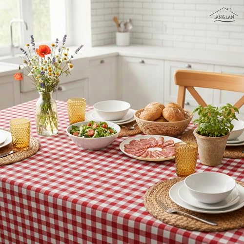 Nappe rectangulaire lavable LAN&LAN 140x180 rouge - 4