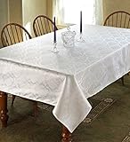 European Damask Design Tablecloth White 60
