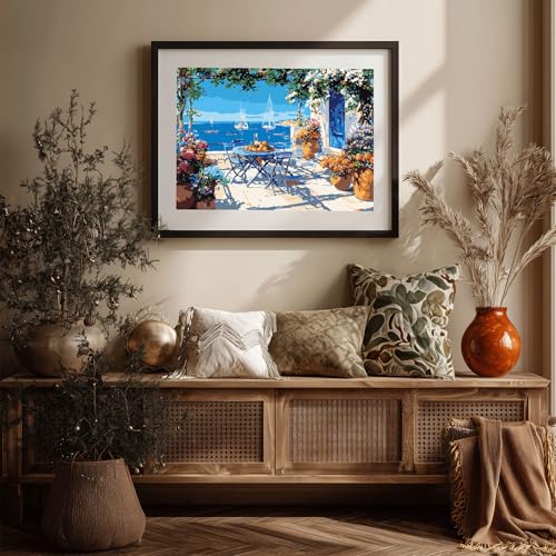 Gemozaic Landscape Paint by Numbers Kit for Adults, Beach Adults Paint by Number Kits, Seaside Painting by Numbers on Canvas for Home Wall Decor, 16 x 20 Inch — view 6