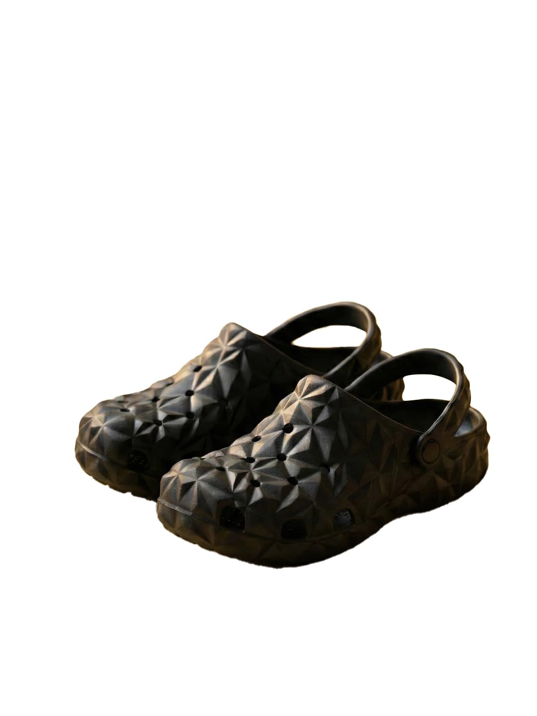 bigbanana Men Lightweight Black Solid Crocs with Adjustble Back Strap-picture-56