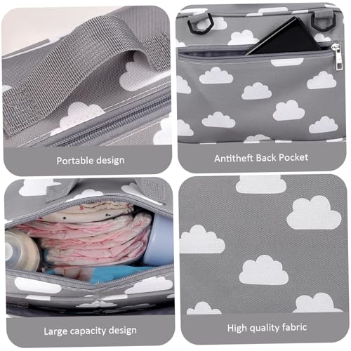 Bolsa de pañales para cochecito ideal para paseos diarios con múltiples bolsillos y correa Gcroet 7