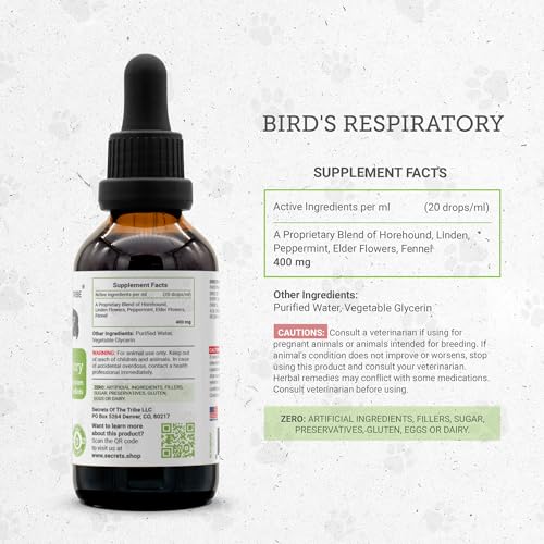 Birds Respiratory | Natural Herbal Dietary Pet Supplement for Birds | Healthy Respiratory System Support | Alcohol-Free Extract, Horehound, Linden, Peppermint, Elder Flowers, Fennel 2 oz - Image 3