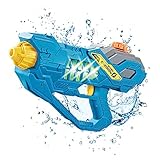 LSAMA Water Gun Battery Operated for Child & Adult, Super Soaker 300CC Capacity, Automatic Squirt Gun for Kids Pool Toys Outdoor Toys (Blue)