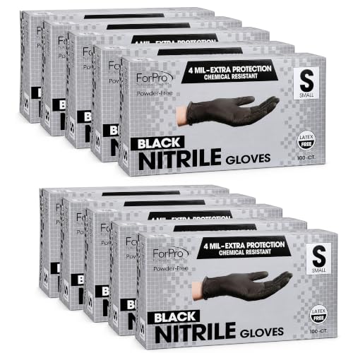 Image of ForPro Disposable Nitrile Gloves, Chemical Resistant, Powder-Free, Latex-Free, Non-Sterile, Food Safe, 4 Mil