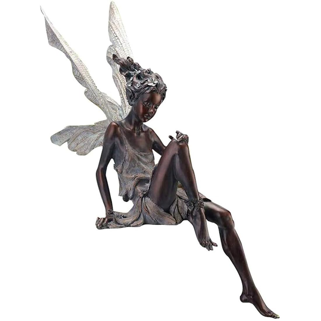 Romeeton Fairy Garden Ornaments Outdoor, Flower Fairy Statue Decoration