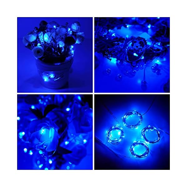 SmilingTown LED-Lichterkette, batteriebetrieben, sternenklare Lichterkette, 15 Stück, 2,2 m, 20 LEDs, Glühwürmchen-Mini-Lichterkette, silberfarben, Kupferdraht, wasserdicht, für Hochzeit, Halloween, Weihnachten, Party, Tischdekoration, Dekoration – Bild 8