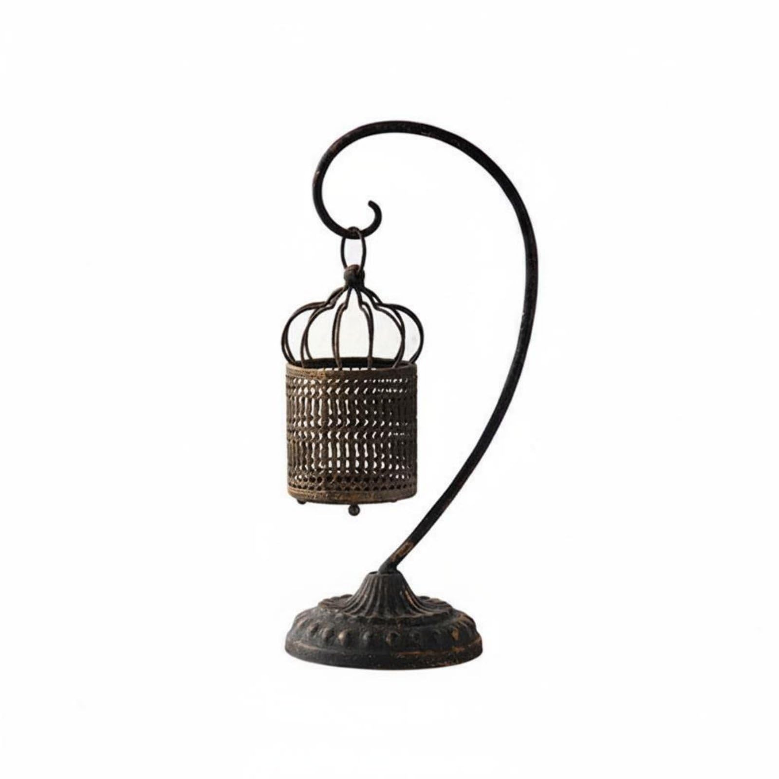 rockible Lanterna Decorativa Vintage in Struttura Cava Silhouette Elegante E Dettagli Artigianali Illuminazione a Candela per Atmosfera Accogliente Adatta per, Nero Vintage