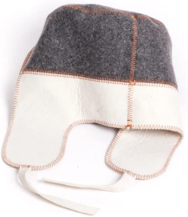 Traditional Sauna Hat - Sheep's Wool Felt Sauna Hats - The Main Russian Banya Accessories - Finnish Sauna Hat for Men and Women - Head Protection from Hot Steam - Ukrainian Design