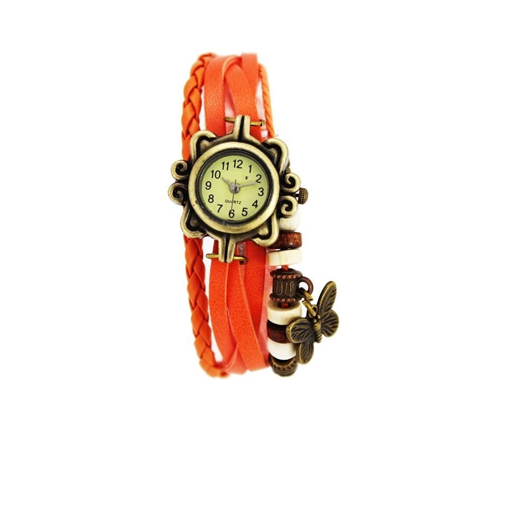 Glitter Bracelet Retro Style,Leather Strap Watch,Unique Design (Orange) (B00WI6RGIS) Amazon Price History, Amazon Price Tracker
