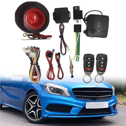 Image of MASO Car Central Lock Universal Auto Remote Central Kit Vehicle Door Lock with Shock Sensor + Contorl Box + 2 Replacement Remote Contorl for Car Central Door Lock
