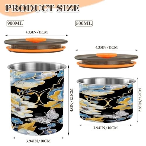 Contenedor de Café al Vacío Qilmy Azul Dorado 17oz miniatura 3