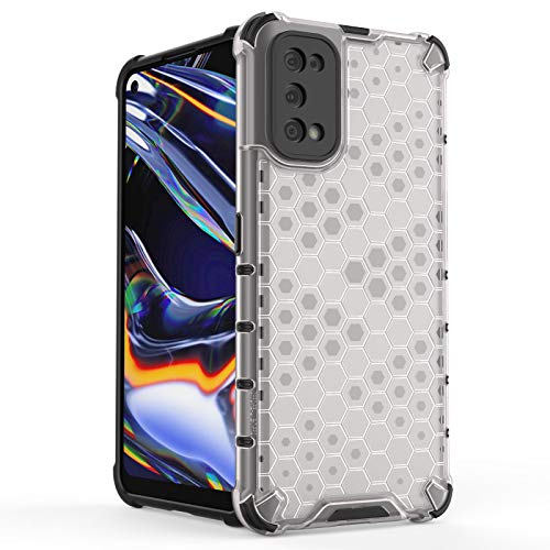Image of Glasgow | for Realme 7 Pro Honeycomb Pattern Back Case Cover for Realme 7 Pro - Transparent