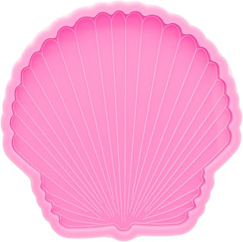Miniatura 5 de Moldes de silicona con forma de concha de concha súper brillante de 4.5 pulgadas, molde de resina epoxi, molde de fundición de resina para posavasos