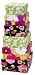 Xonex Floral Nesting Boxes, Nested 6 Assorted Paper-Board Gift Boxes, Largest Box 5-1/4 Inch, Smallest Box 3-1/2 Inch, 1 Set Of 6 Boxes (10728)
