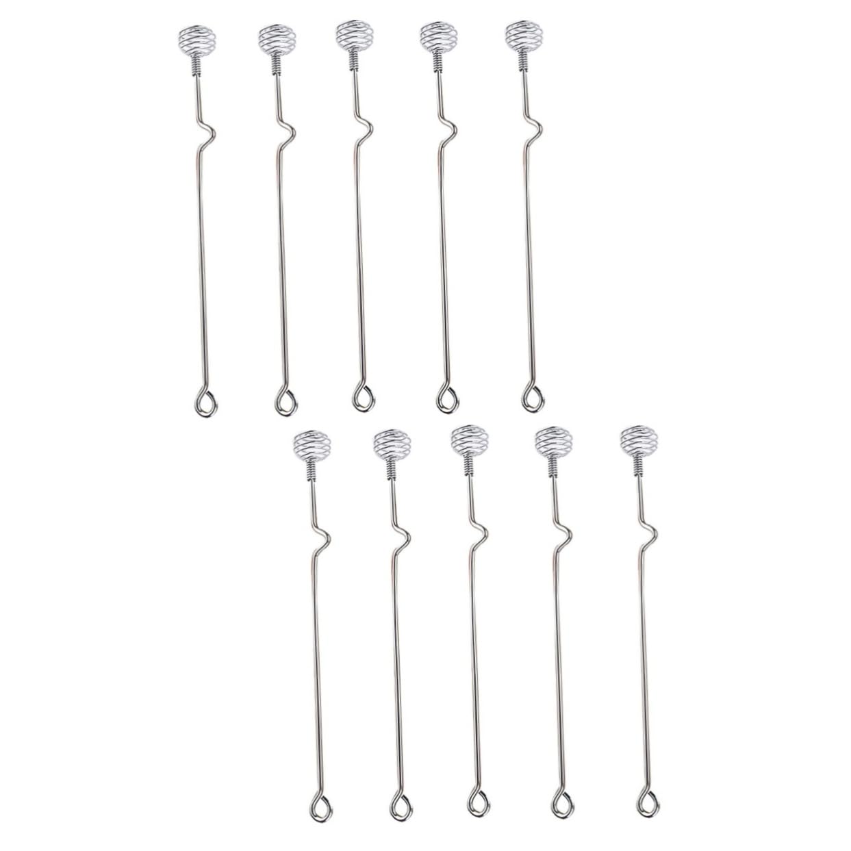 Luxshiny 2sets Stainless Steel Honey Stirring Spoon Kitchen Dippers for Honey Syrup and Viscous Liquids Easy to Clean and Use for Daily Cooking and Baking 5pcs*2