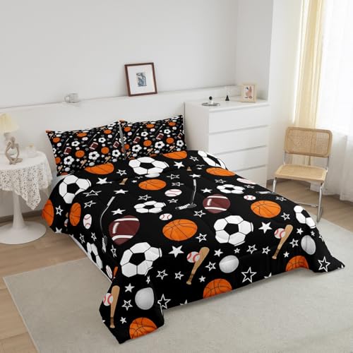 Image of Feelyou Sports Theme Bedding Set King Size for Kids Teens