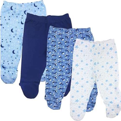 Image of 123 Bear 100% Cotton Baby Pants/Leggings with Footies 100% Cotton Unisex Boys Girls