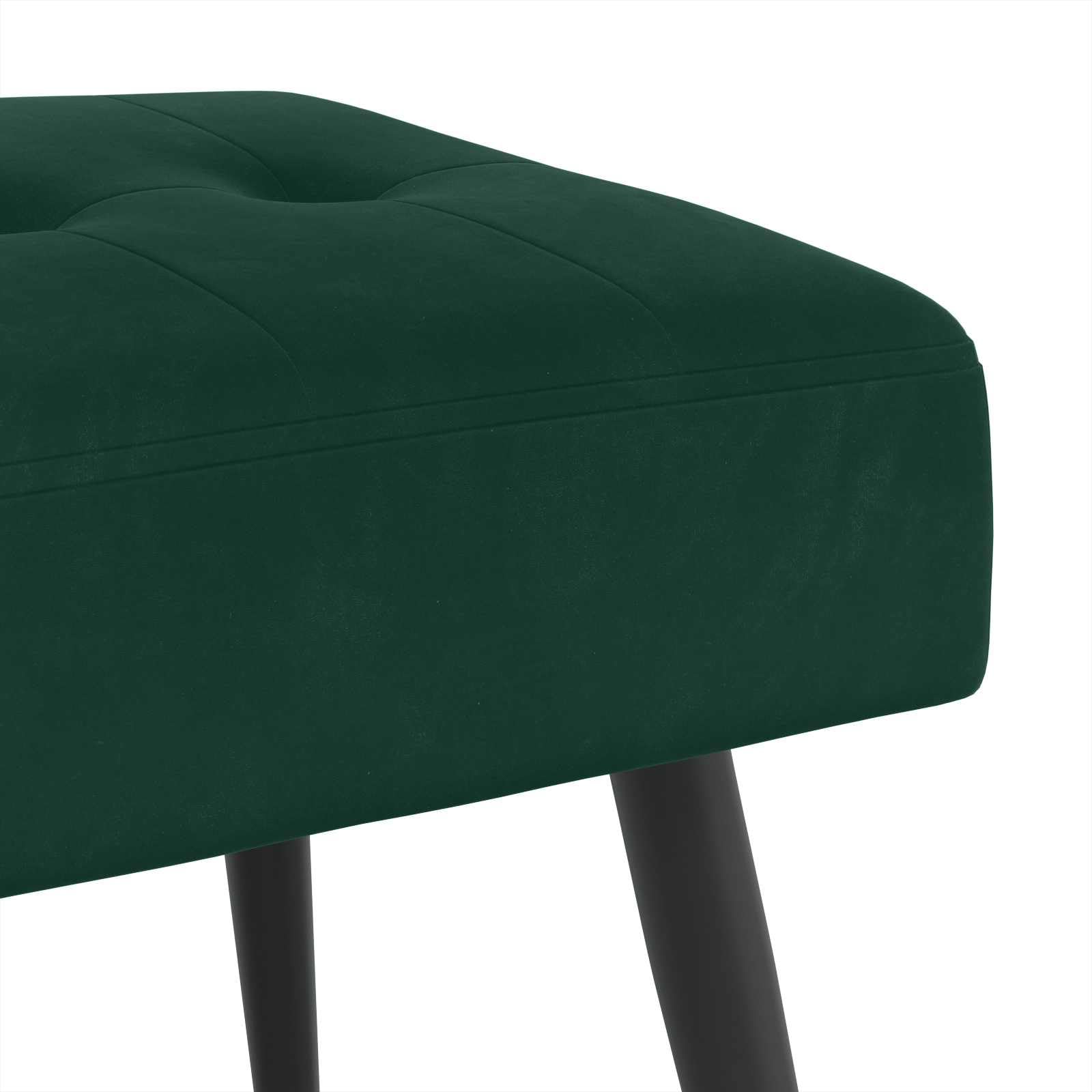 Bank mit Knopfheftung Dunkelgrün Samt Polsterbank 80 x 40 x 46 cm mit Metallbeinen für Flur Schlafzimmer Wohnzimmer Esszimmer als Garderobenbank und Schuhbank