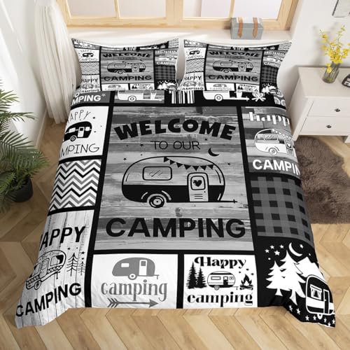 Homemissing Happy Camping Bettbezug Set Kinder Camper Bettwäsche Set...