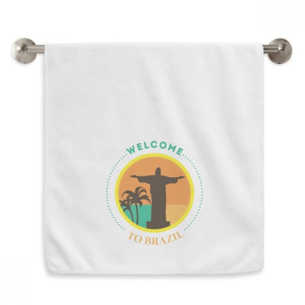 Serviettes Brésil Corcovado moelleuses 13x29 pouces en blanc