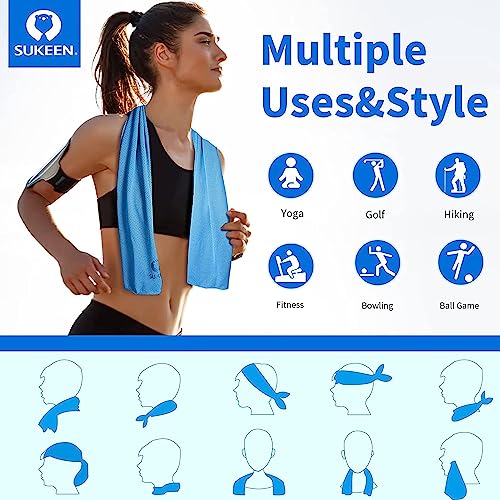 Sukeen Cooling Towel, Cooling Towels 12 pack, Stay Cool Ice Towel, Cooling Towels for Neck Cold Towel, Gym Towel Men Women - Image 4