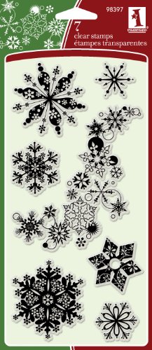 Wood Mounted Stamps Inka A-está acolchando para ofrecer la Sellos para Estampado de Copos de Nieve