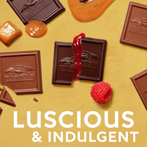 GHIRARDELLI Premium Chocolate Assortment SQUARES Gift Box - 29.6 oz, Easter Chocolate Gift, Individually Wrapped Dark & Milk Chocolate Candy Assortment