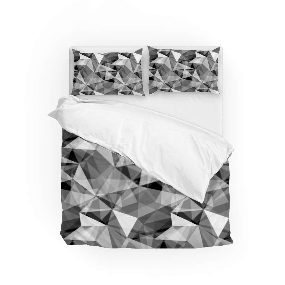 Parure de lit 3 pièces housse de couette imprimé abstrait polyester Jumeau
