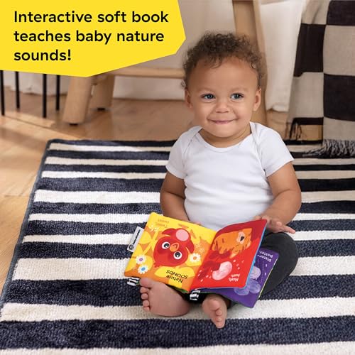 Image of Baby Einstein Nature Sounds Soft Activity Book, Interactive Sensory Cloth Book with Crinkles & Rattle, 0-36 Months