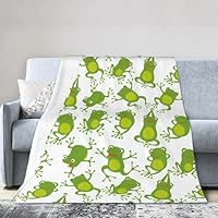 fifbird Flannel Fleece Blanket Cute Frog Plush Soft Warm for Kids Adults Gift Sofa Chair Bed Office Throw Blankets
