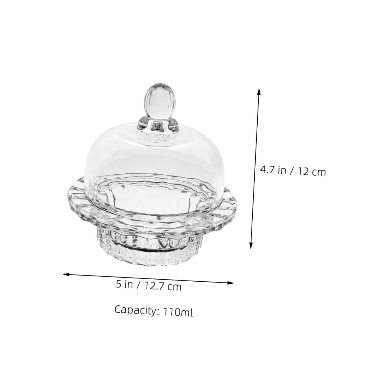 VANZACK Glasschüssel Funktionale 110ml mit Deckel Durchsichtige Kleine Eisbecher Elegante aus Sicherem Glas für Party und Tischdekoration