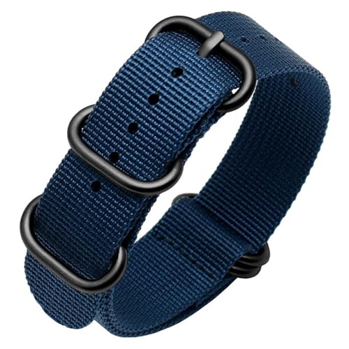 Correa de reloj 23mm nailon blue black apta para Seiko No. 5