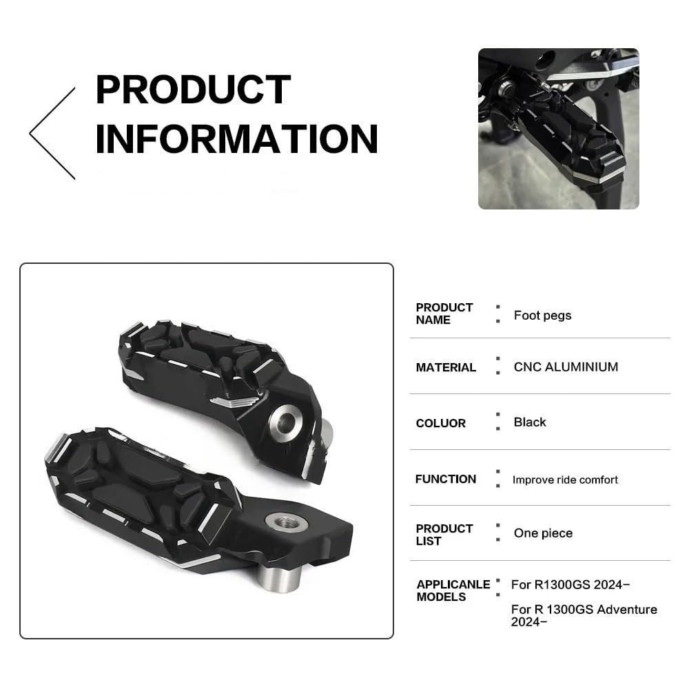 Pasuje do Bmw R1300 GS Adventure 2023 2024 2025 akcesoria podnóżki motocyklowe kierowca podnóżek jeździec