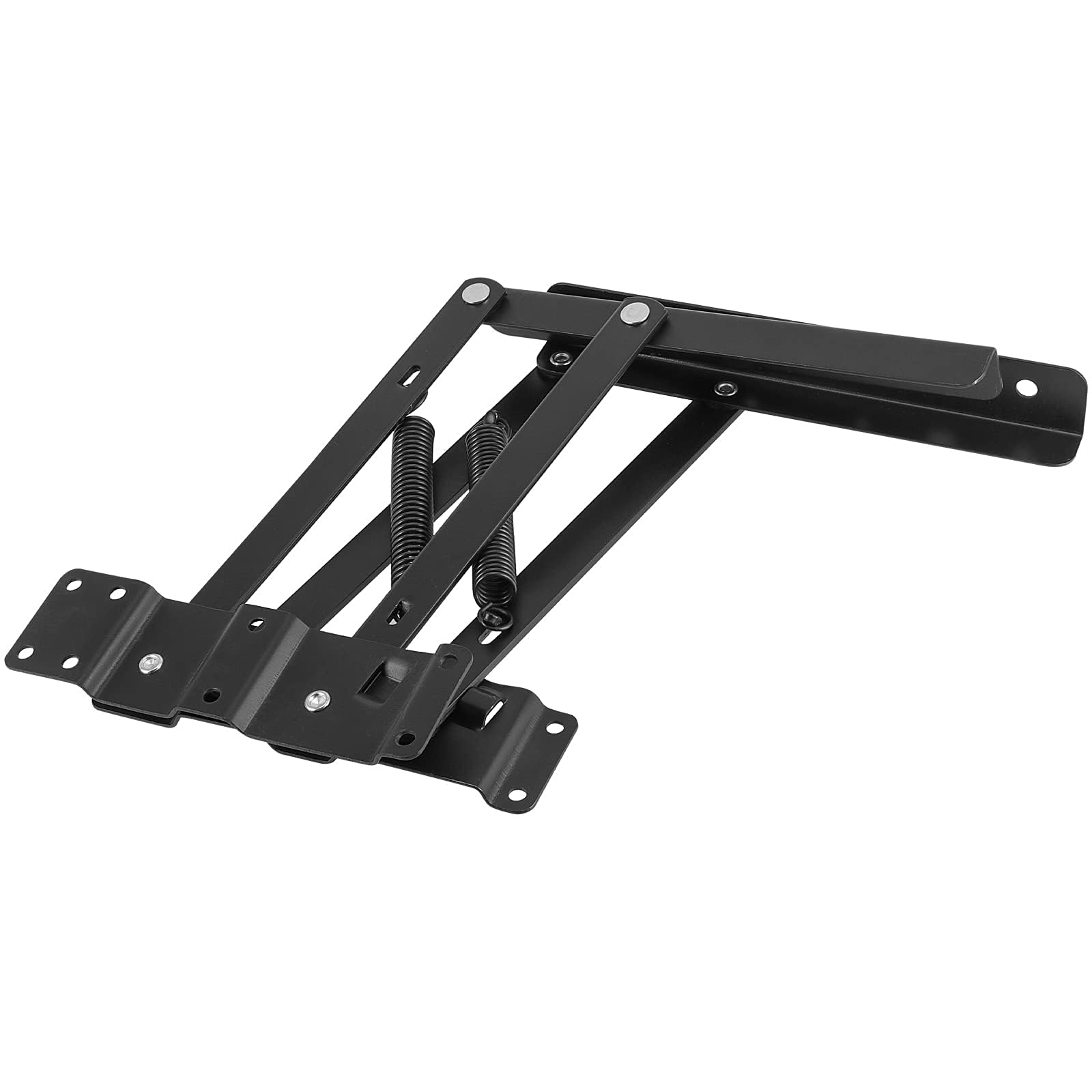 4 piezas de 2 pares de bisagras superiores de 9,5 pulgadas, soporte plegable, soporte para mesa de té, mecanismo de bisagra para muebles, estante de elevación, color negro