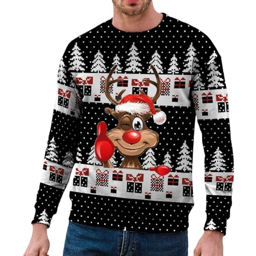 Rentier Pulli 26 Ugly Christmas Sweater, Weihnachtspullover Herren Lustig Hässliche...