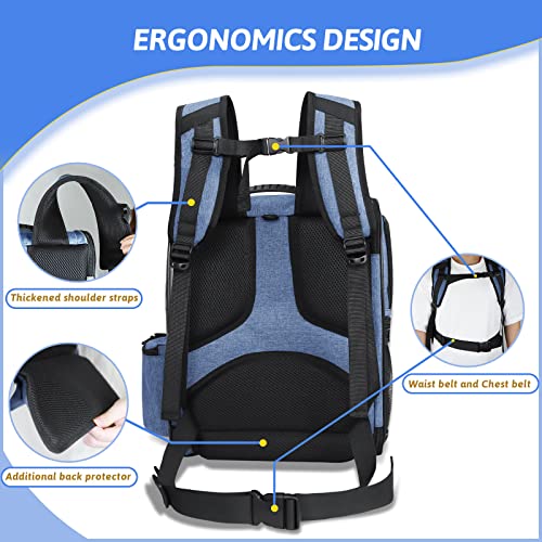 Expandable-Pet-Carrier-Backpack-for-Small-Medium-Dog-and-Cat-Large-Space-Fits-up-to-20-lbs-Pet-Foldable-Backpack-with-Safety-Lock-Zipper-and-Breathable-Mesh-for-Travel-Hiking-CampingBlue